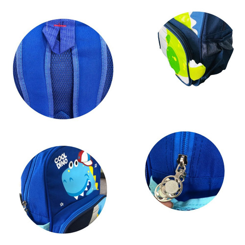 Mochila Infantil Escolar Menina Menino Dino E Unicórnio Cor Vermelho Desenho Do Tecido Liso