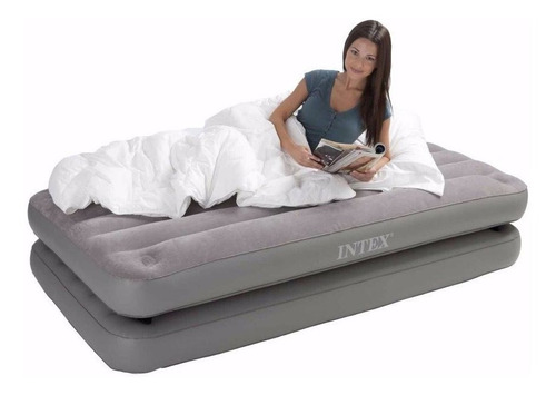 Colchón Inflable 1 Plaza Intex Twin +inflador Bestway 48cm