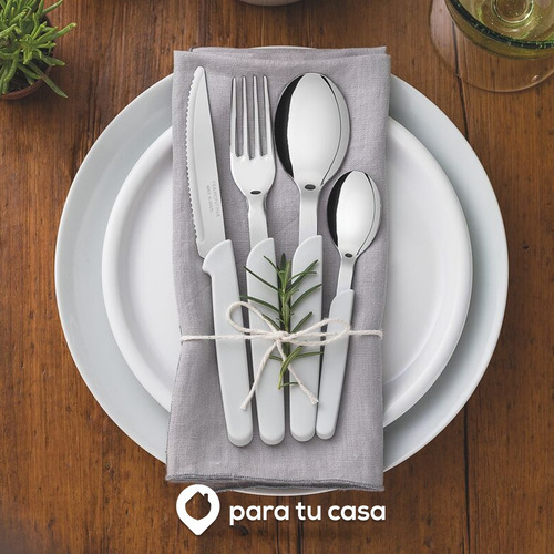 Imagen 3 de 10 de Cubiertos Tramontina Juego 24 Pzas Cocina Carmel Set Colores