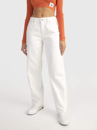 Jeans Blanco Calvin Klein 90s Straight Mujer