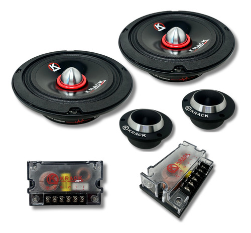 2pz Resistente Set De Medios De 6 Krack Audio 300w Kms-620