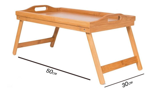 Imagen 4 de 6 de Mesa Plegable Desayuno Cama Bandeja Picnic Sofá De Bambú