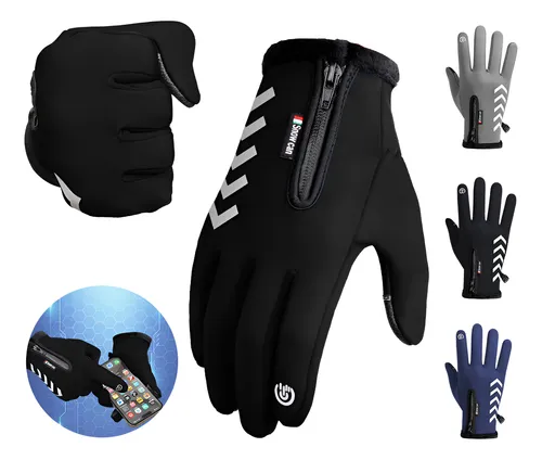 Guantes De Cuero Térmicos Impermeables Touch Para Moto/bici