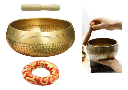 Conjunto Da Bacia Do Canto Budista Tibetano Dia 11cm Kits 3