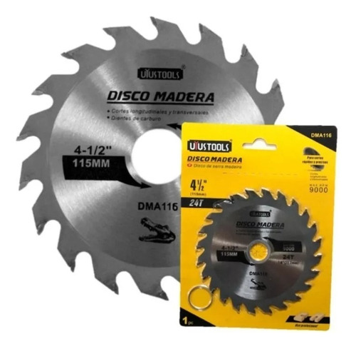 Disco Para Madera 4 1/2''x24t Rpm 9000 Uyustools