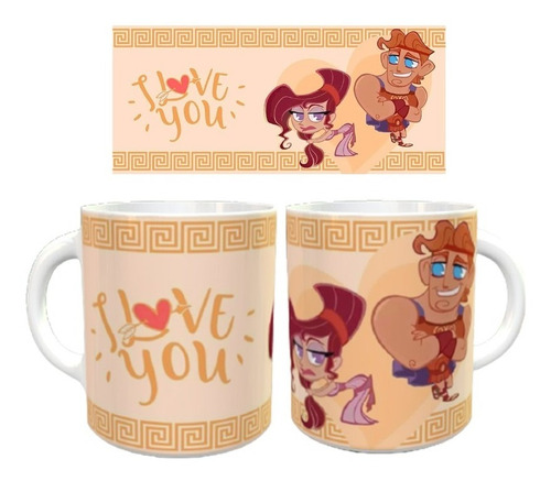 Taza Hercules Y Megaraa Ilove You Amor / Regalo San Valentin