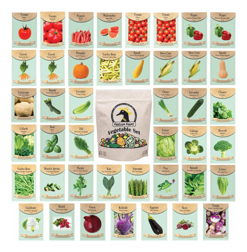 Paquete De Semillas De Verduras Y Hierbas 43 Variedades 1000