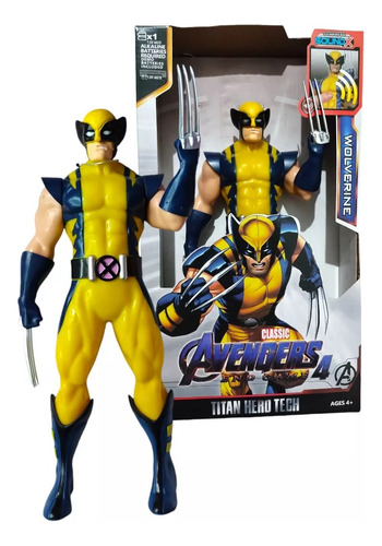 Bonecos Deadpool E Wolverine Com Luz Som Acessórios 30 Cm