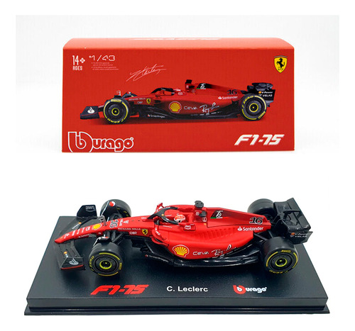 Ferrari F1 Sf75 2022 Leclerc 16 Escala 1/43 Bburago De Lujo 