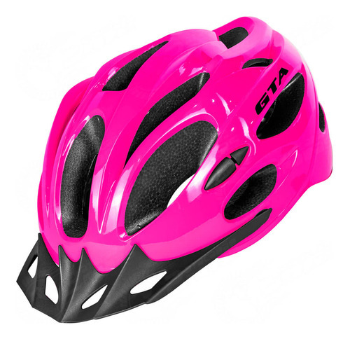 Capacete Ciclismo Gta Inmold Mtb 18 Furos Com Sinalizador Cor Rosa Tamanho G (58-62)