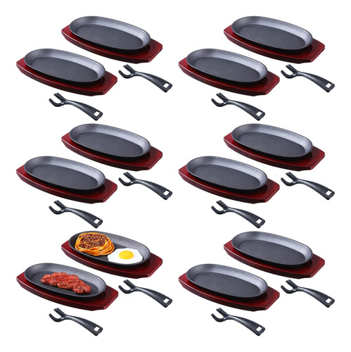 Juego De Sartenes Ovaladas Para Fajitas Mifoci, 12 Piezas, D