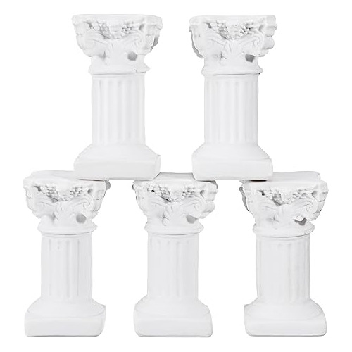 5 Piezas De Figura De Columna Griega De Pilar Romano Mi...