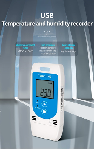 Datalogger Temperatura Umidade Usb C/ Software Data Logger