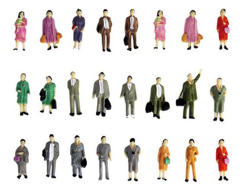 50 Peças 1/87 Ho Color Figures Modelo De Pé Para