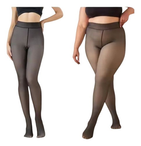 Medias Mallas Térmicas Pantimedias Elásticas Piel Premium Oscuro Unitalla