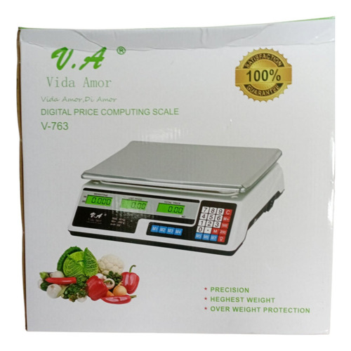 Báscula Comercial Digital 40 Kg Recargable Tecla Tara Picool