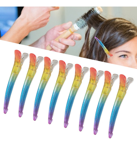 Pinzas Para El Cabello Salon Hair Clips, 8 Unidades, Con For