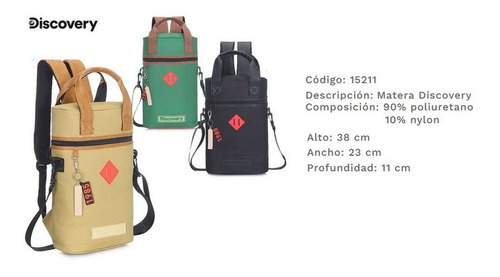 Imagen 2 de 4 de Bolso Matero Porta Termo Discovery Morral Ar1 15211 Ellobo