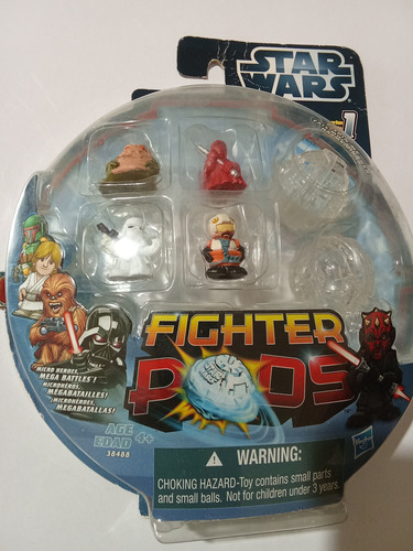 Star Wars Fighter Pods: Jabba, Snowtrooper, Royal Guard, X-w (Usado)