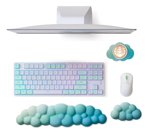 3pcs Nube Ergonómicos Reposa Muñecas Con Base De Pu
