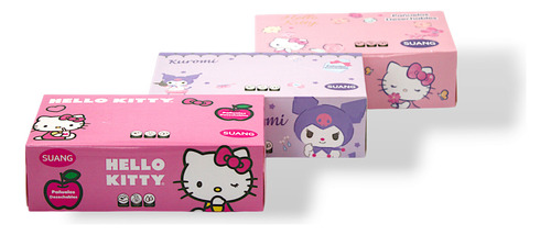 Pack De 3 Cajas De Pañuelos Desechables Hello Kitty Kuromi