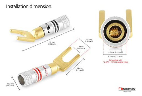 Conector De Espiga Bañado En Oro De La Serie Excel De