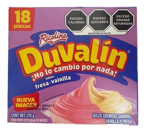 Caja Dulce Cremoso Joyco Duvalin Vainilla Y Fresa En 24 Paq