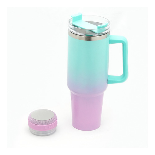 Termo 40oz Térmico C/ Bocina Acero Inoxidable 1200ml Moda Cian