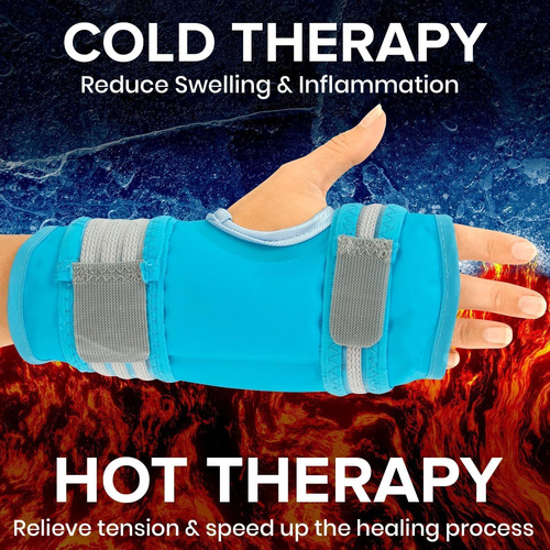 Muñequera Con Gel Soporte Terapia Frio Calor Dolor Postop Gris Ajustable
