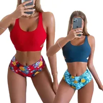 Comprar Mallas Bikini Tiro Alto 2 Piezas Con Push Up Varios Colores 
