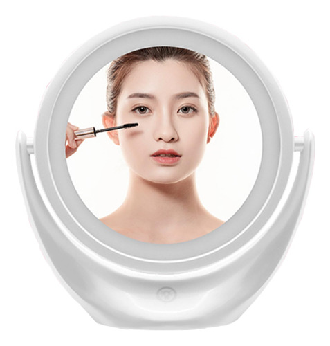 Espejo Maquillaje Iluminado Aumento 1x/5x Rotación 360 Luces