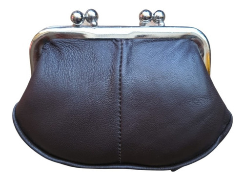 Monedero Vintage Bolso Doble Compartimiento De Piel 