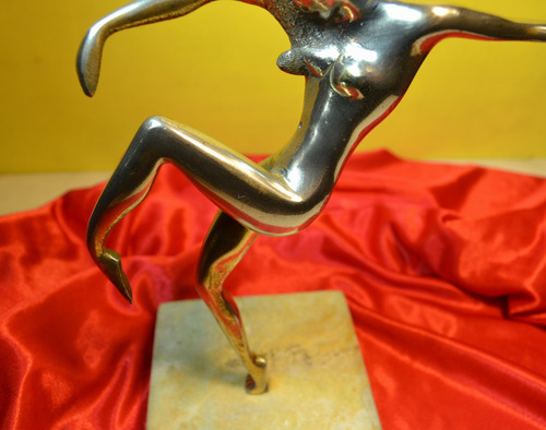 Figura Bailarina De Bronce Y Mármol Art Deco - En Rosario - (Usado)
