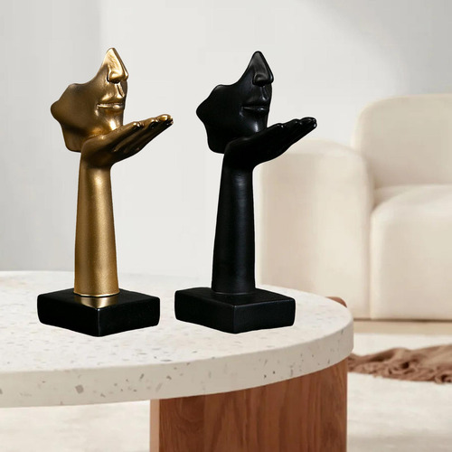 2x Figura Escultura Beijos Estatuetas Mesa De Artesanato