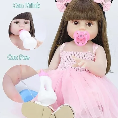 Bebé Muñeca Niña Realista 55 Cm Muñeca Reborn