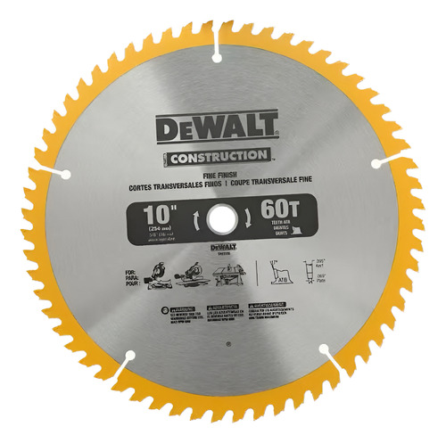Disco De Sierra 10 Dewalt Amarillo