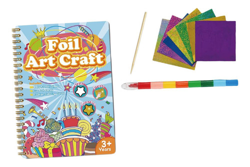 Libro De Pegatinas Con Papel De Aluminio Para Manualidades B