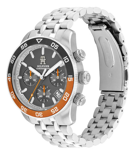 Reloj Tommy Hilfiger Hombre Chronograph 1792186 Plateado Negro Negro