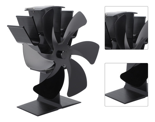 Ventilador De Estufa De Leña Vertical, 6 Aspas, Térmico