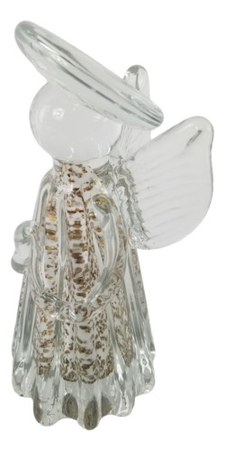 Anjo De Murano Decorativo Pequeno Com Pó Dourado - Laradore