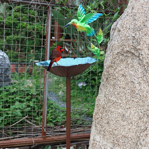 Bañera De Metal Para Pájaros Para Exterior, Comedero Para Pá