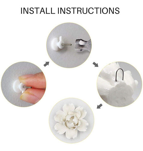 Imagen 8 de 8 de 5 Piezas De Flores De Cerámica Para Colgar En La Pared...