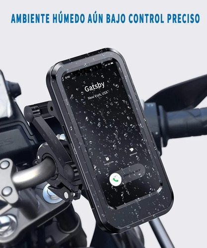 Imagen 9 de 10 de Soporte Holder Bolso Porta Celular Moto Impermeable Magnetic