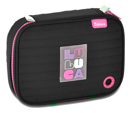 Mochila Costas Estojo Box Soft Luluca Clio Style Cor Lu24600 Preto Desenho Do Tecido Lisa