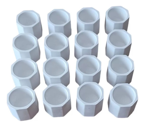 Cuenco De Yeso Octogonal Souvenirs 30 Unid Velas Cera Soja Blanco