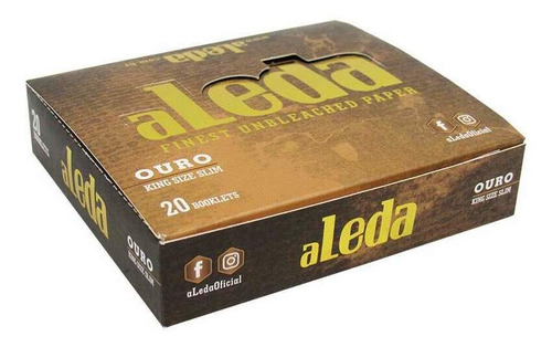 Seda Aleda Ouro Unbleached King Size Caixa Com 20