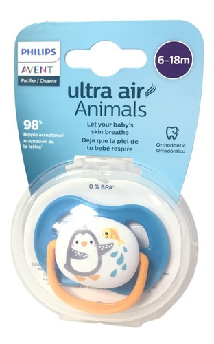 Imagen 5 de 7 de Chupete Philips Avent Ultra Air Scf081/12 6-18m
