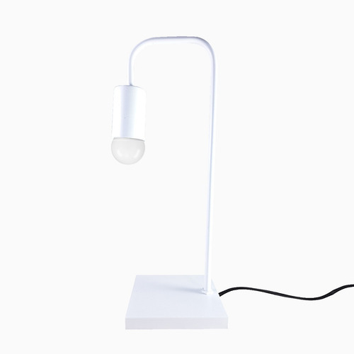 Imagen 1 de 10 de Lampara Velador Nordico Industrial Negro / Blanco Led E-27