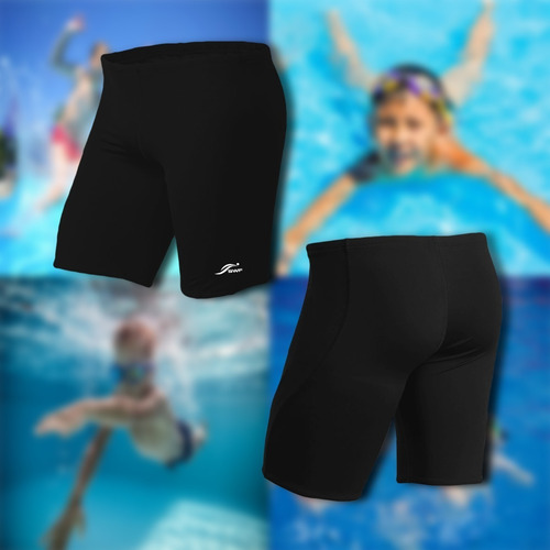 Traje De Baño Niño Jammer Deportivo Natacion Licra Swf Negro 8