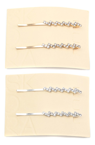 Invisible Set X2 Brillo Strass Pelo Accesorio Docena X Mayor